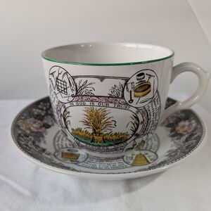 Vintage Adams English Ironstone The Farmer's Arms Large Cup & Saucer